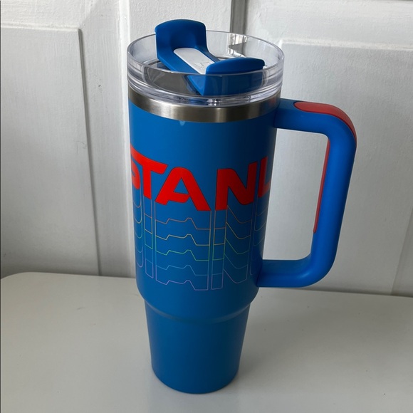 Stanley 30 oz. Quencher H2.0 FlowState Blue Red Multi Tumbler *Read Description - Picture 7 of 13